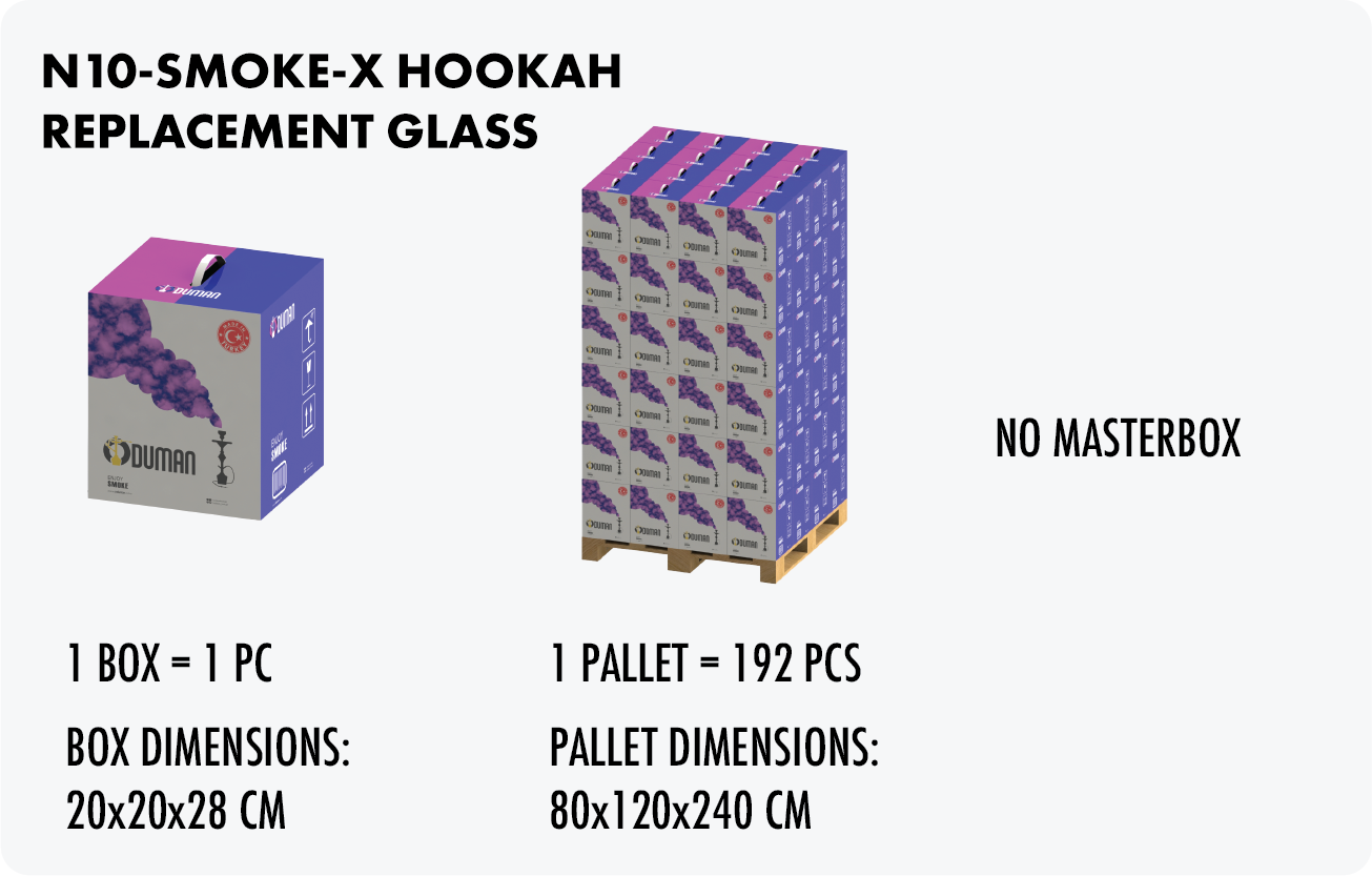 SMOKE-X HOOKAH REPL. GLASS