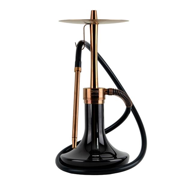 INFINITY HOOKAH - BLACK GLASS-BRONZE BODY