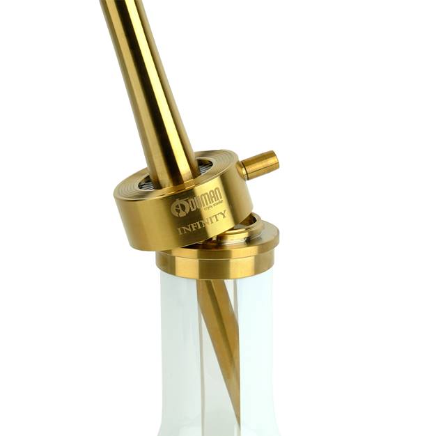 INFINITY HOOKAH - WHITE GLASS-GOLD BODY