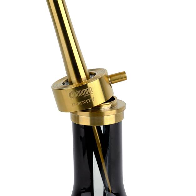 INFINITY HOOKAH - BLACK GLASS-GOLD BODY