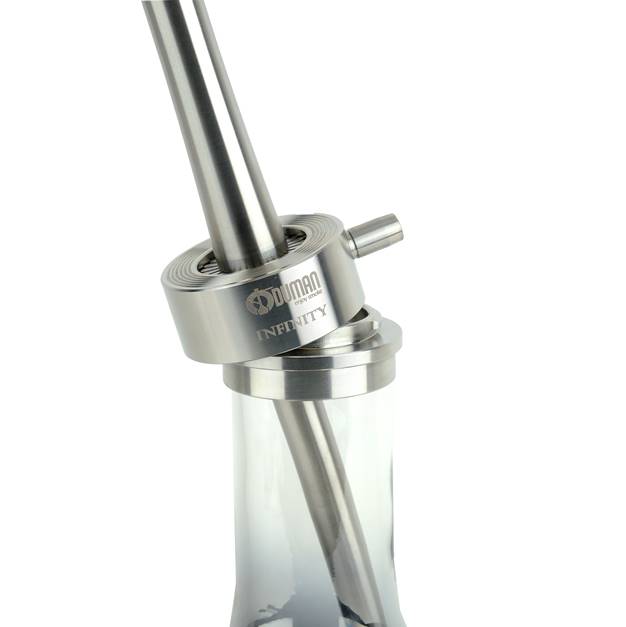 INFINITY HOOKAH - SILVER GLASS-SILVER BODY