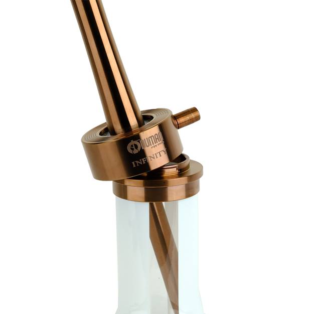 INFINITY HOOKAH - WHITE GLASS-BRONZE BODY