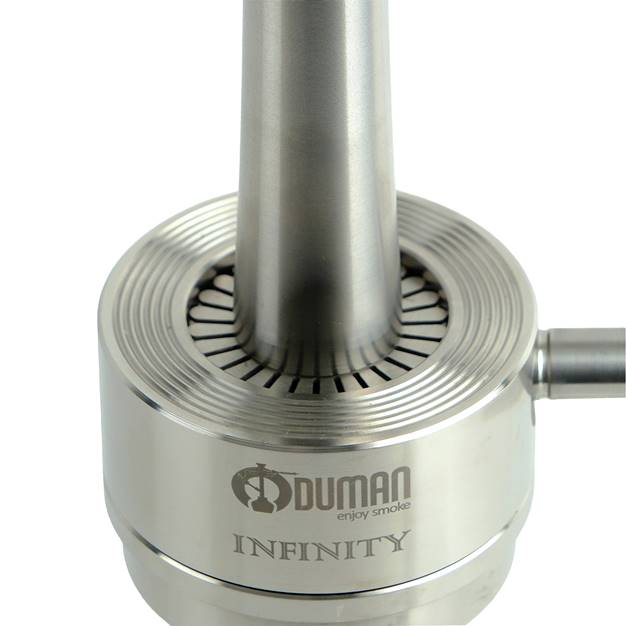 INFINITY HOOKAH - WHITE GLASS-SILVER BODY