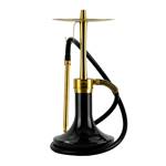 INFINITY HOOKAH - BLACK GLASS-GOLD BODY