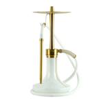 INFINITY HOOKAH - WHITE GLASS-GOLD BODY