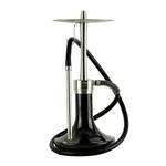 INFINITY HOOKAH - BLACK GLASS-SILVER BODY